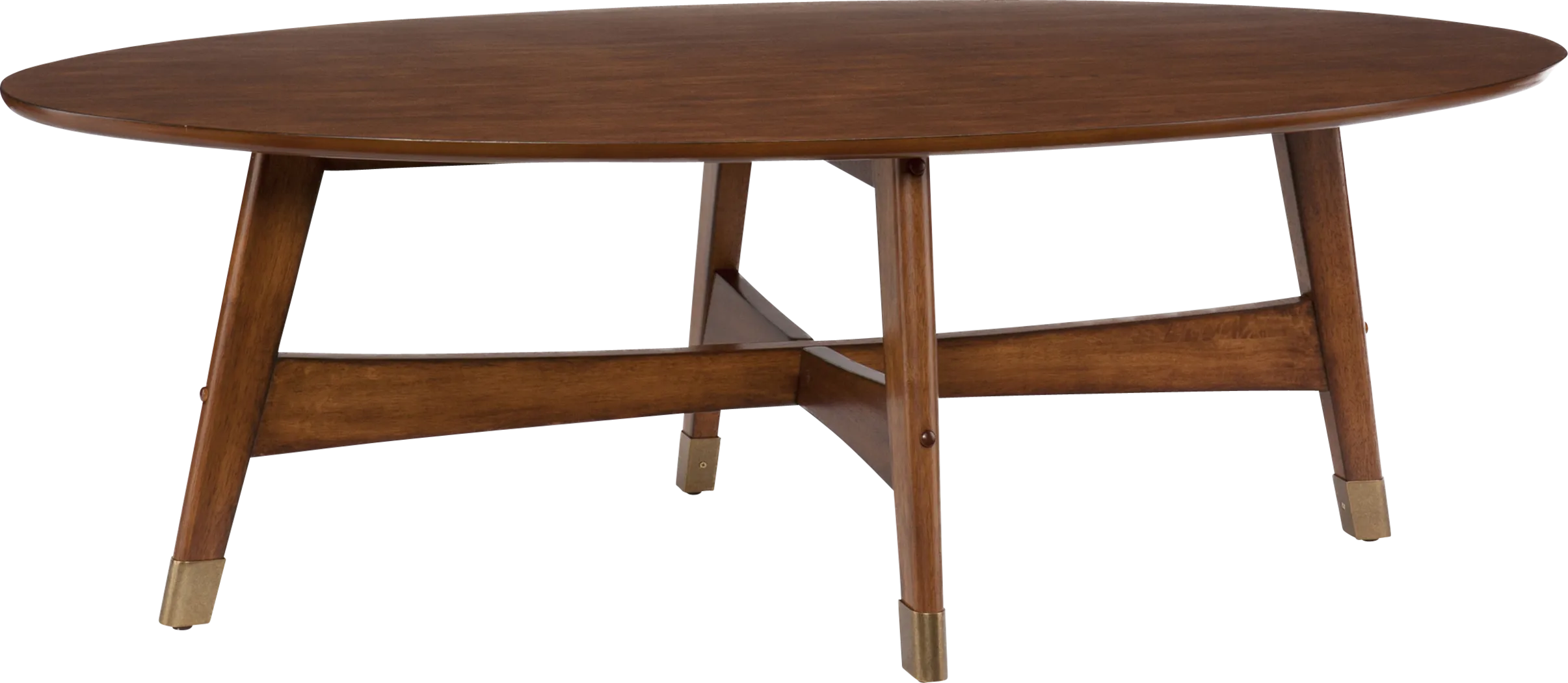 Uggan Brown Oval Cocktail Table - Thumbnail - Image 1