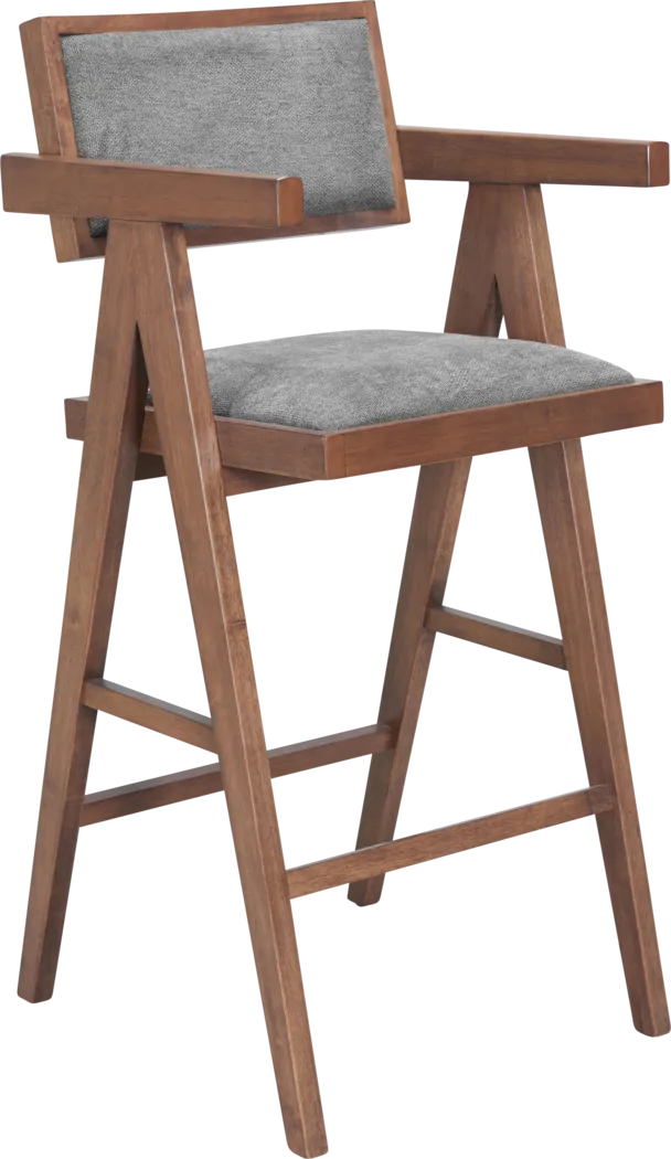 Uhadha Gray Bar Stool, Set of 2 - Thumbnail - Image 4