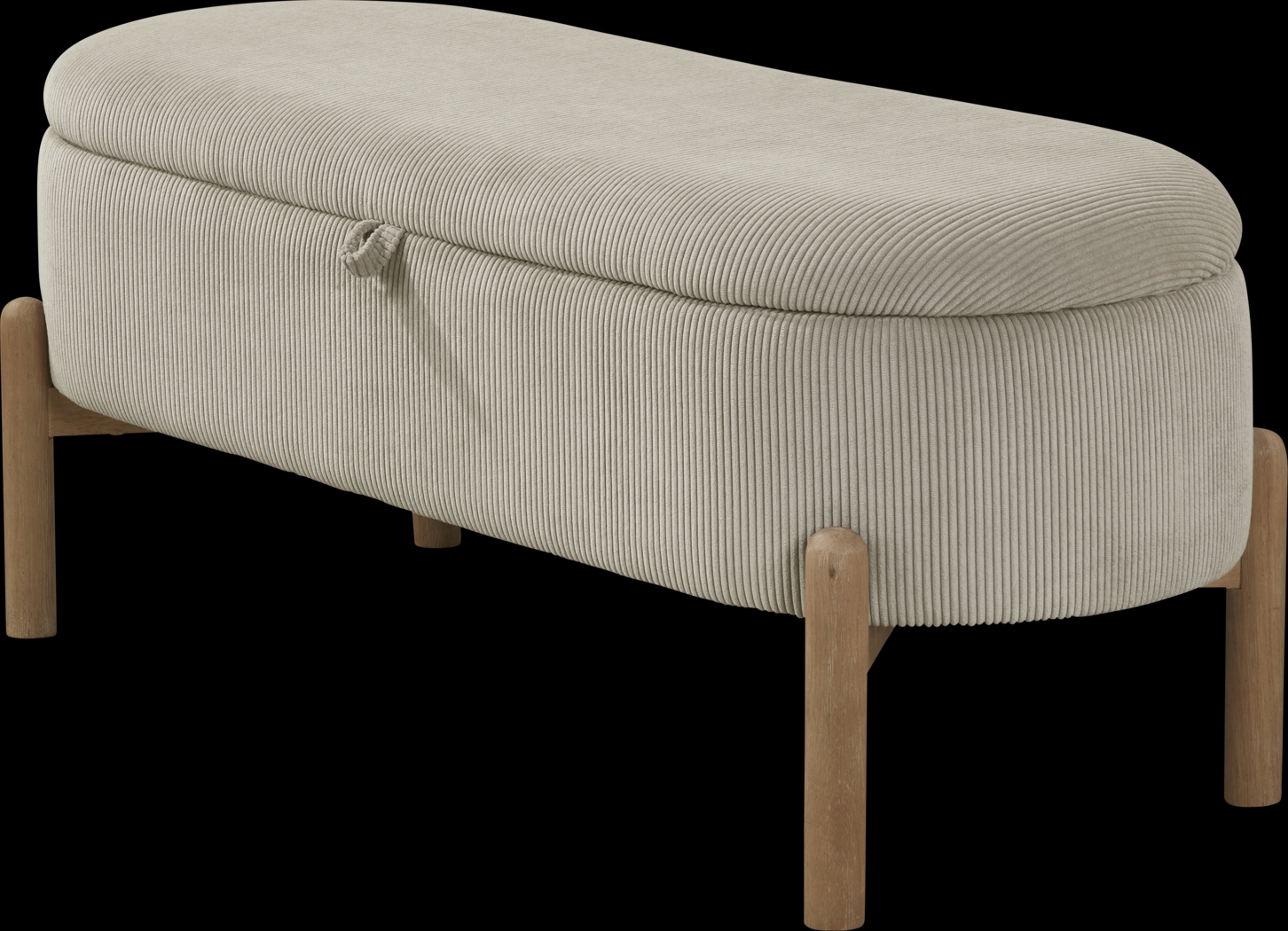 Ulivia Beige Storage Bench - Thumbnail - Image 1