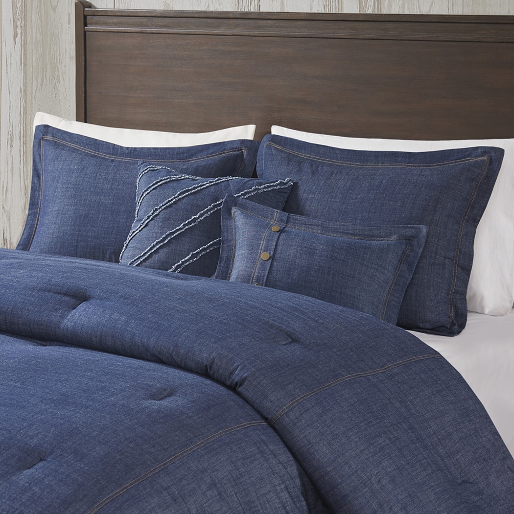 Ulloa Blue 5 Pc Full Comforter Set - Thumbnail - Image 6