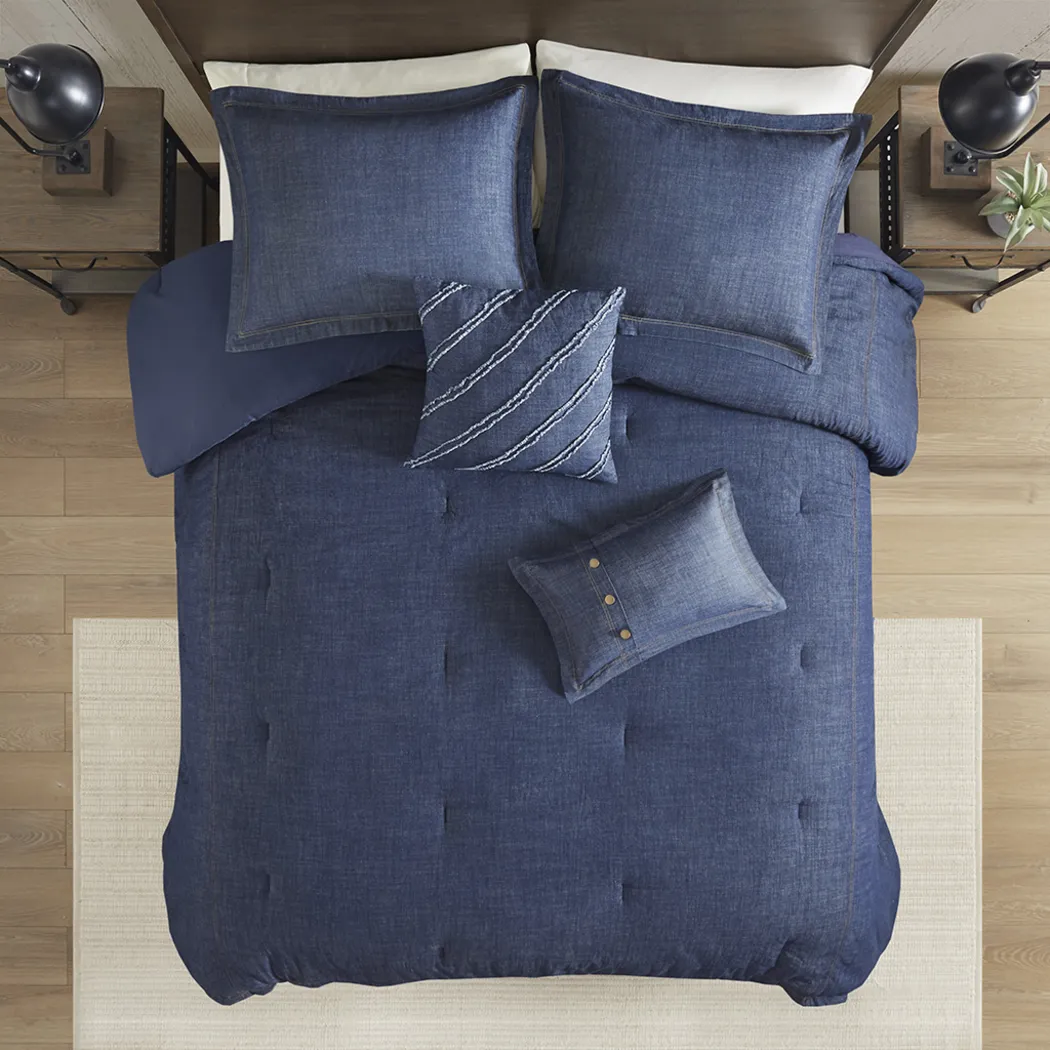 Ulloa Blue 5 Pc King/California King Comforter Set - Thumbnail - Image 11