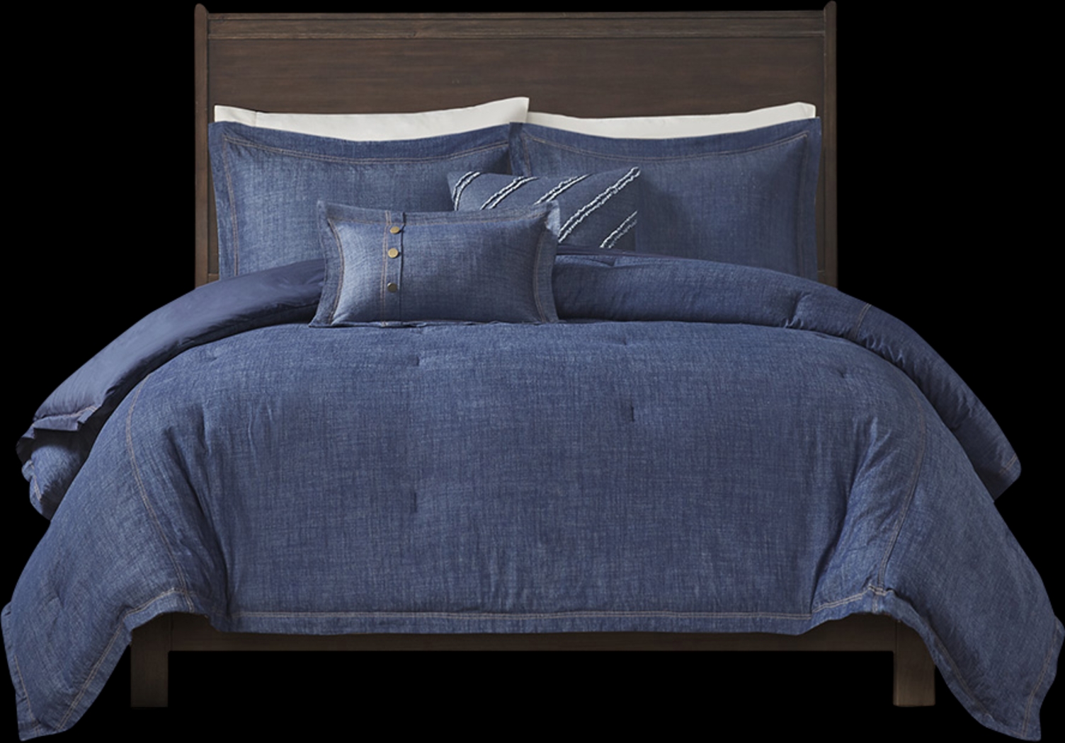 Ulloa Blue 5 Pc Queen Comforter Set - Thumbnail - Image 2