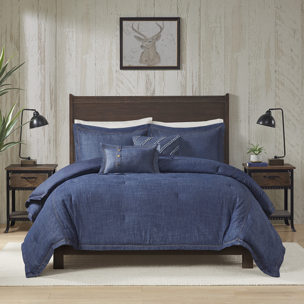 Ulloa Blue 5 Pc Queen Comforter Set - Thumbnail - Image 12