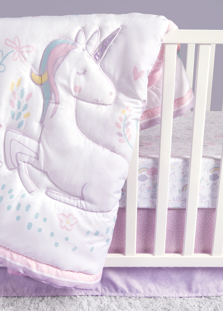 Unicorn Land White 4 Pc Baby Bedding Set - Thumbnail - Image 12
