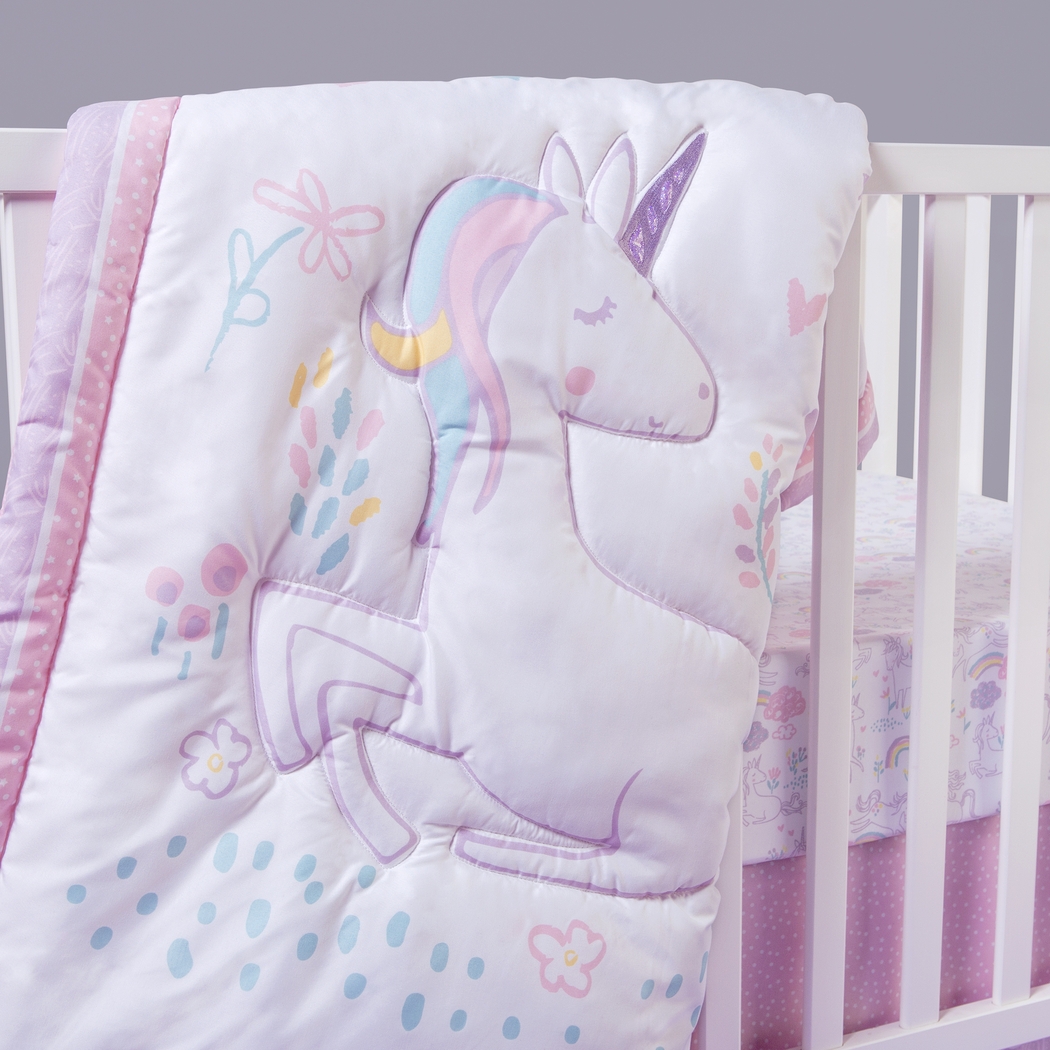 Unicorn Land White 4 Pc Baby Bedding Set - Thumbnail - Image 13