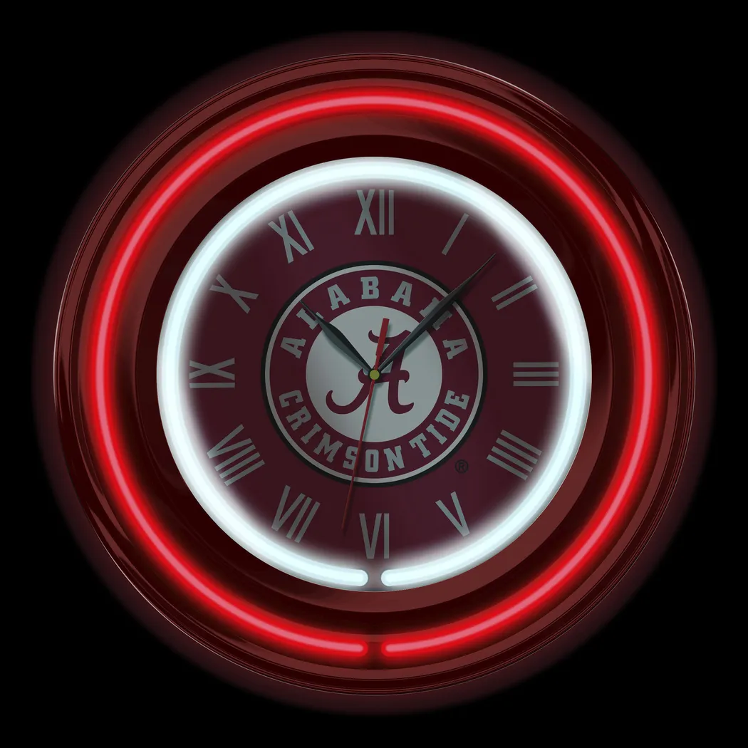 University of Alabama Red Neon Wall Clock - Thumbnail - Image 3