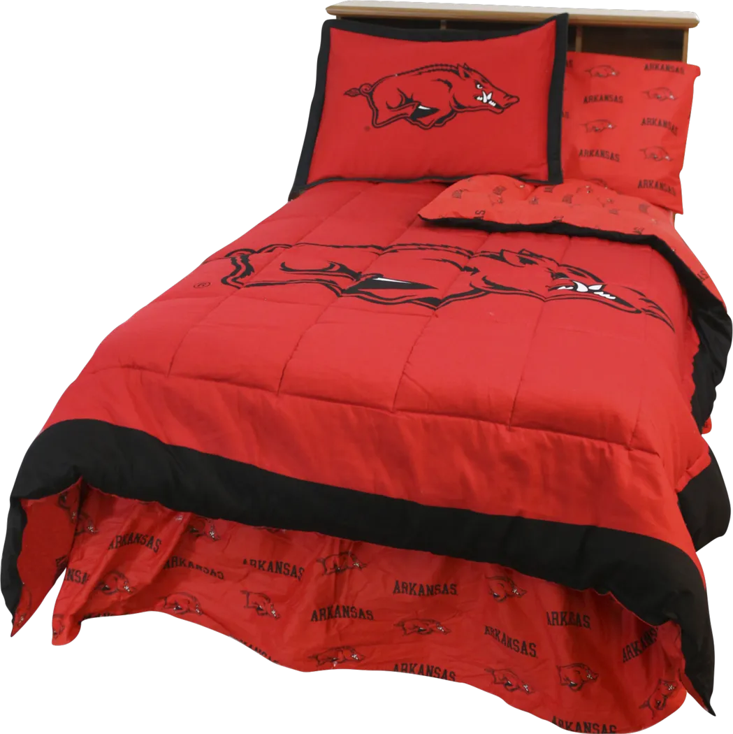 University of Arkansas Red 3 Pc Full Bed Set - Thumbnail - Image 1