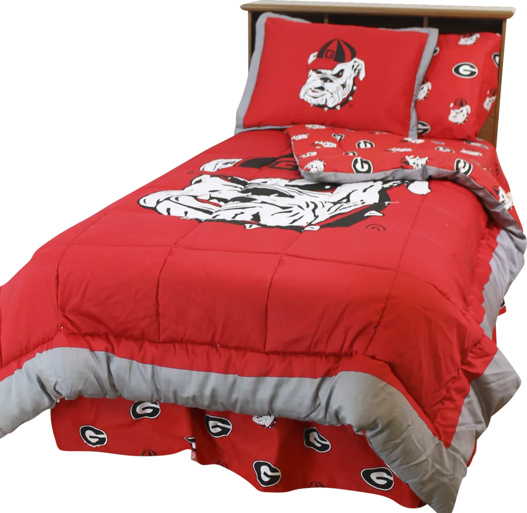 University of Georgia Red 3 Pc Full Bed Set - Thumbnail - Image 1