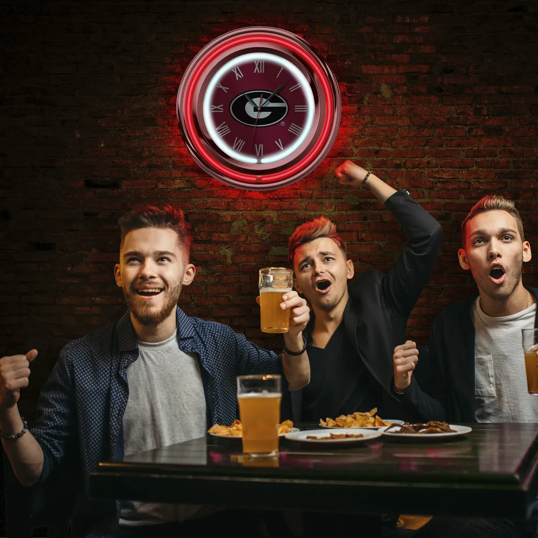 University of Georgia Red Neon Wall Clock - Thumbnail - Image 5