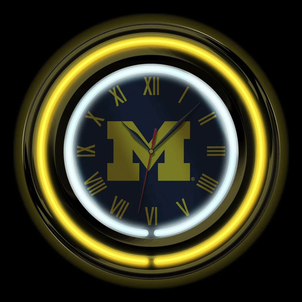 University of Michigan Yellow Neon Wall Clock - Thumbnail - Image 3