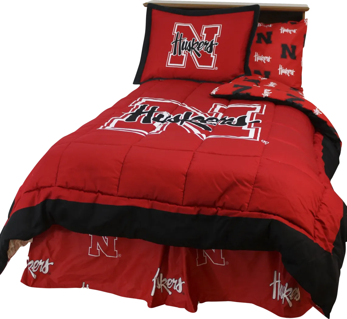 University of Nebraska Red 2 Pc Twin Bed Set - Thumbnail - Image 1