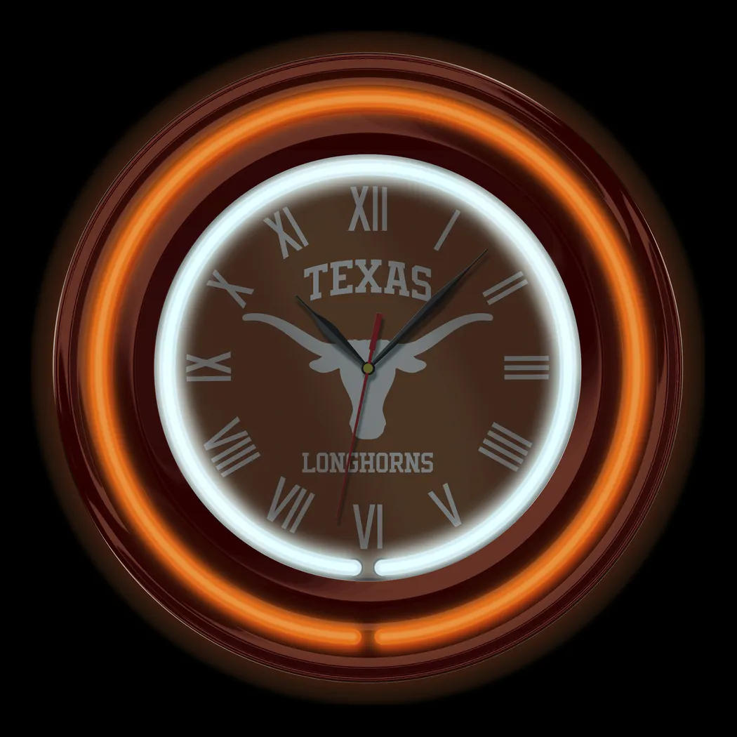University of Texas Orange Neon Wall Clock - Thumbnail - Image 3