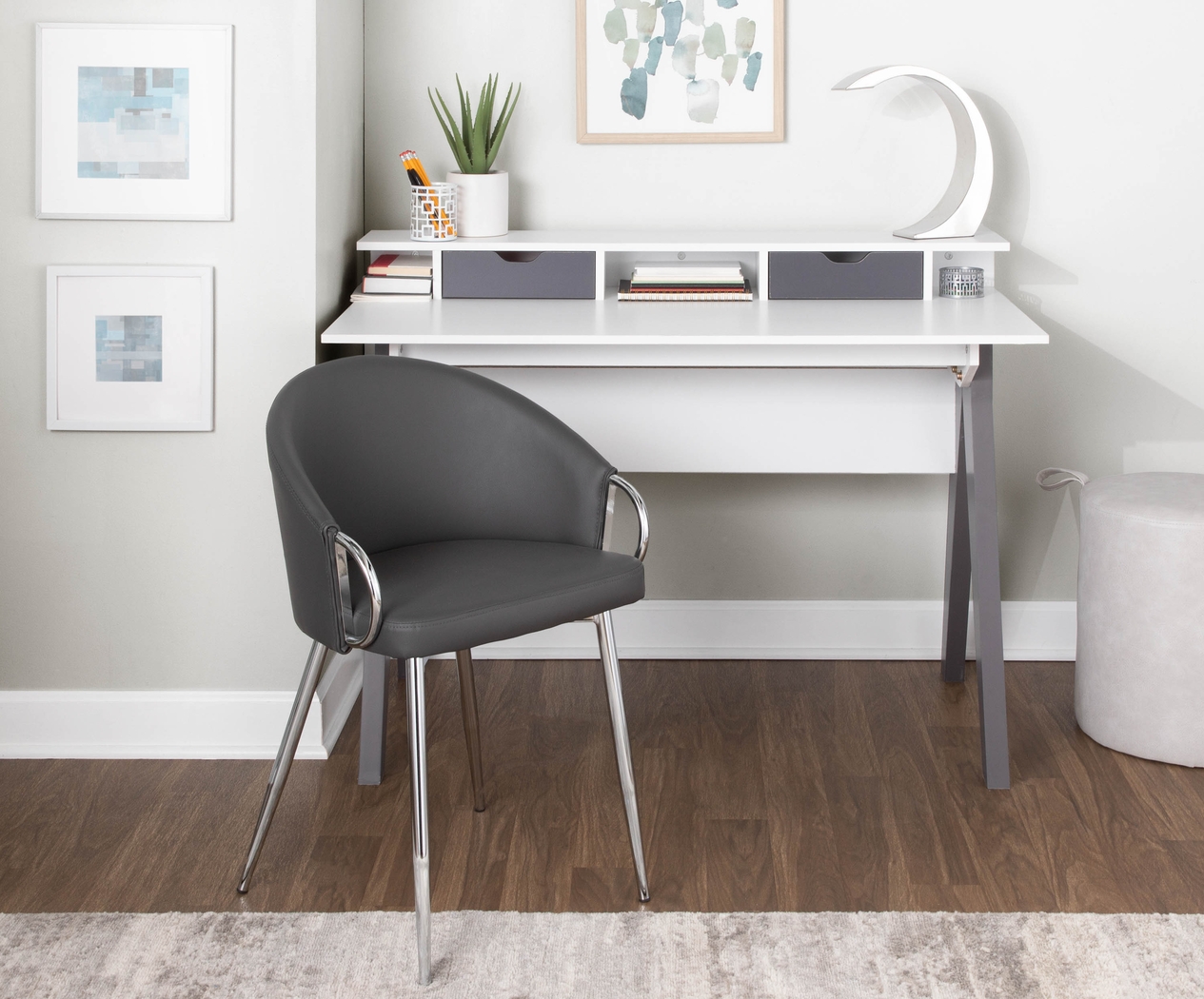Unzell White Desk - Thumbnail - Image 8