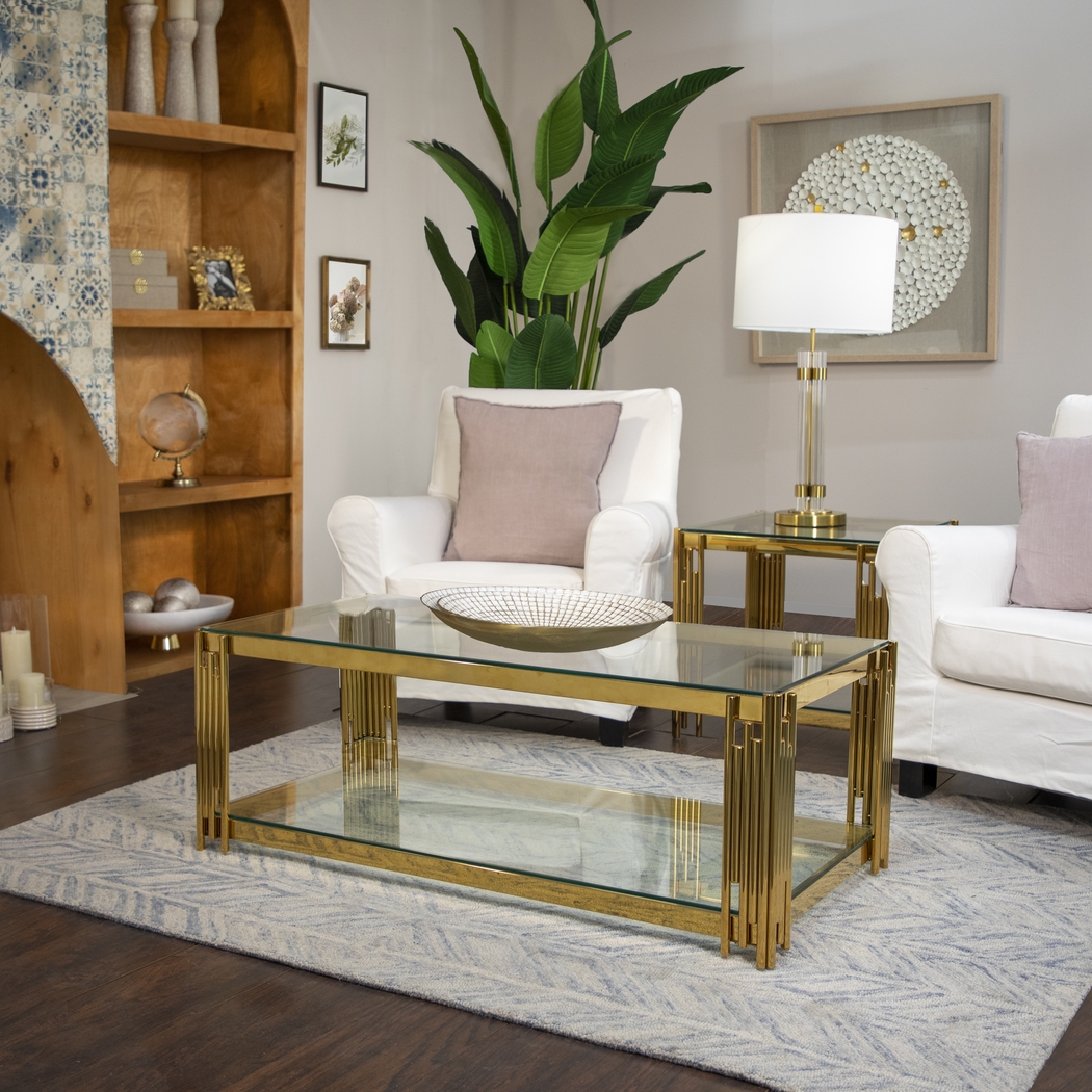 Upholland Gold Tray, Set of 2 - Thumbnail - Image 2