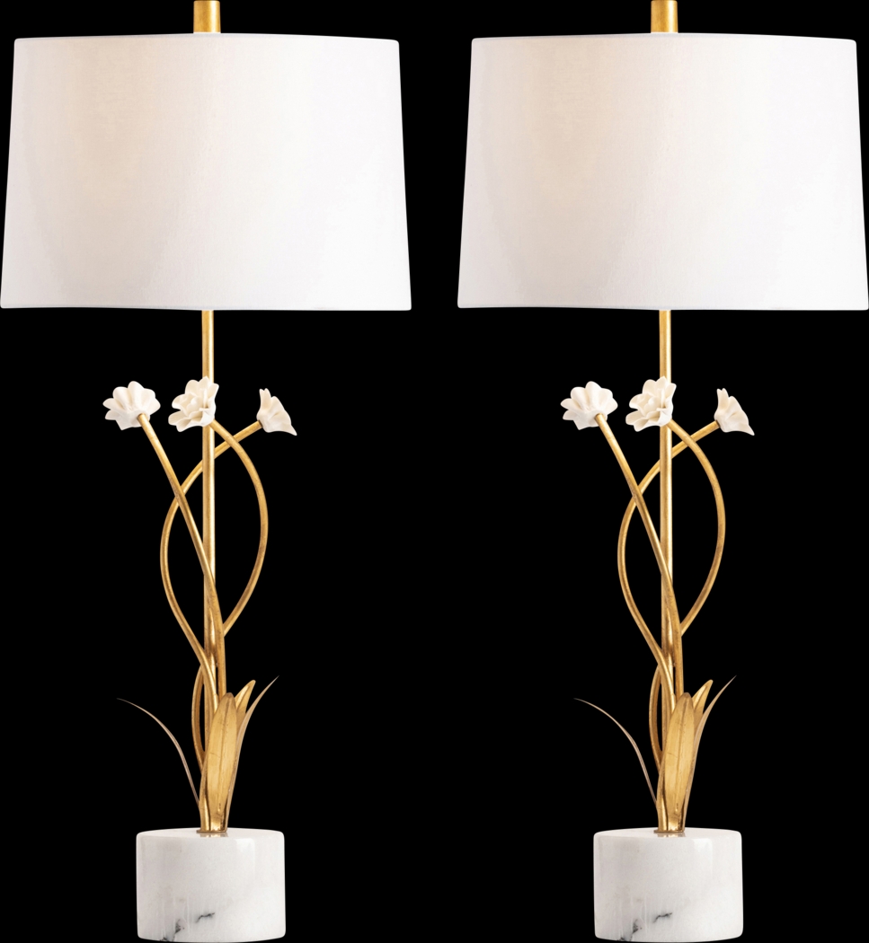 Upland Avenue Gold Table Lamps, Set of 2 - Thumbnail - Image 1