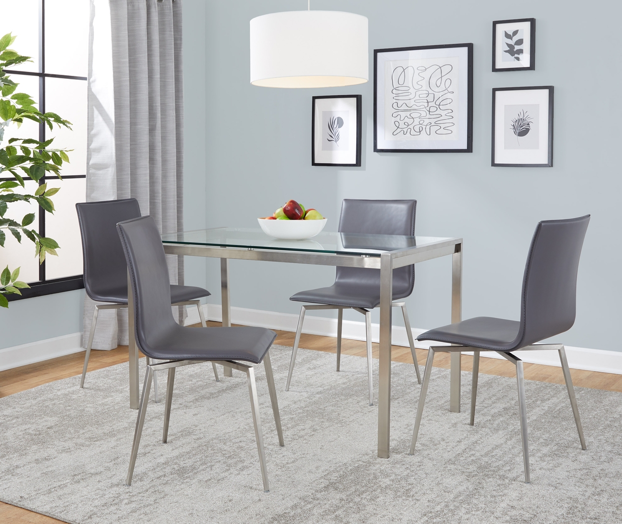 Upsall I Gray 5pc Dining Set - Thumbnail - Image 2