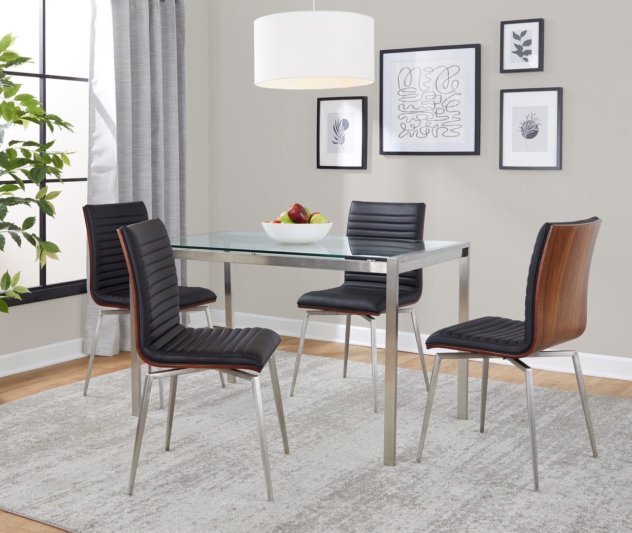 Upsall II Black 5pc Dining Set - Thumbnail - Image 2