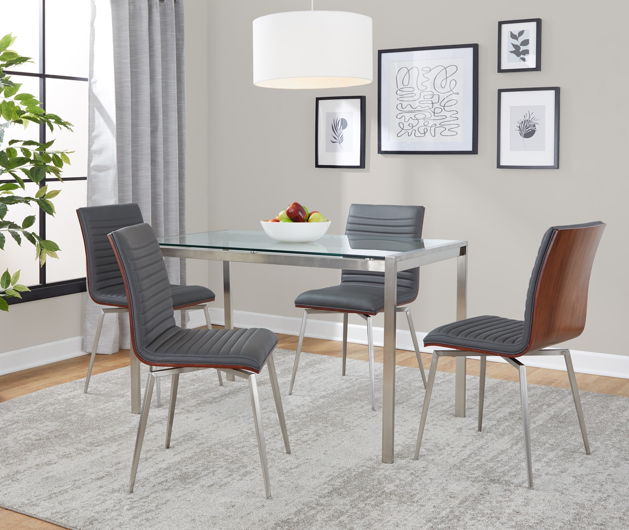 Upsall II Gray 5pc Dining Set - Thumbnail - Image 2