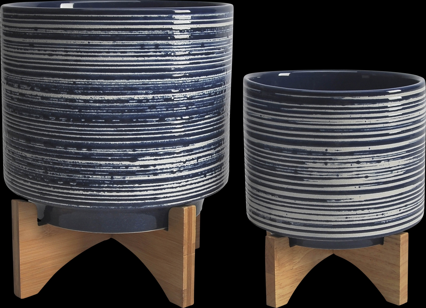 Upson Blue Planter, Set of 2 - Thumbnail - Image 1