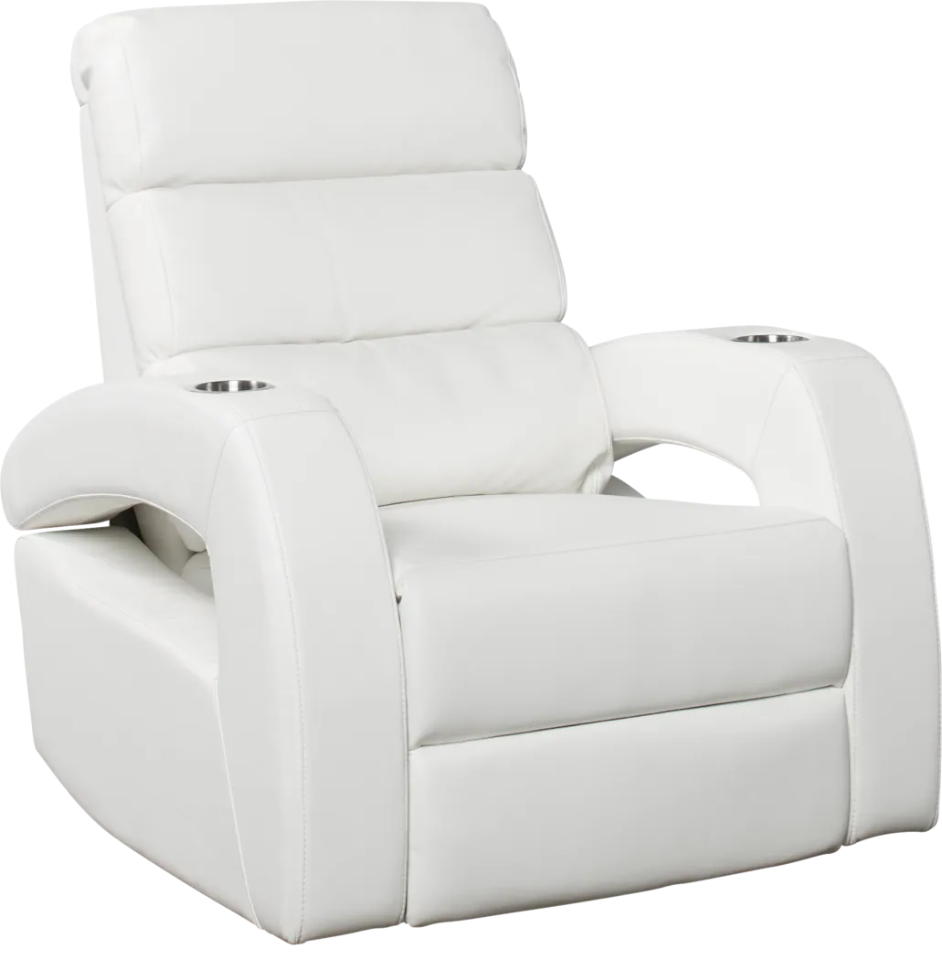 Uptown Loft Solid White Power Recliner - Thumbnail - Image 2