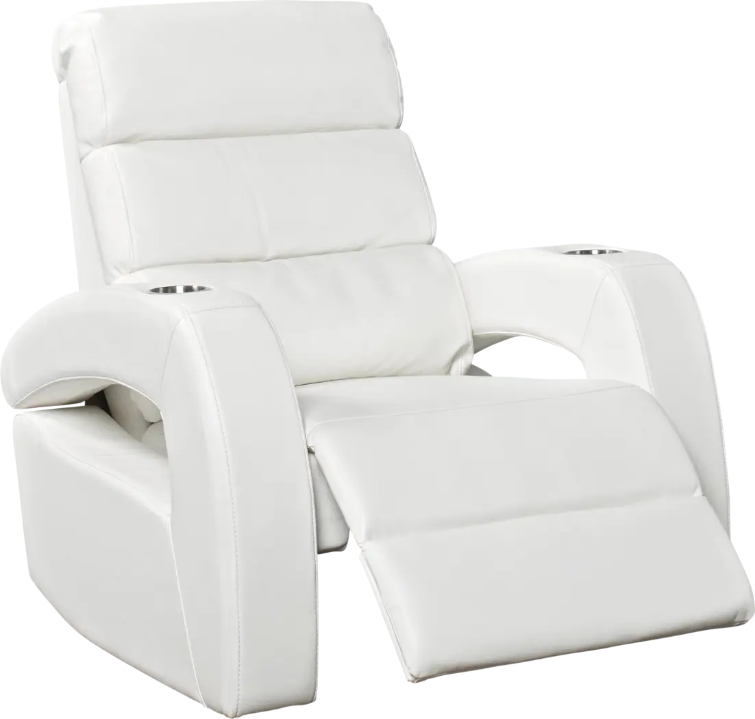 Uptown Loft Solid White Power Recliner - Thumbnail - Image 1