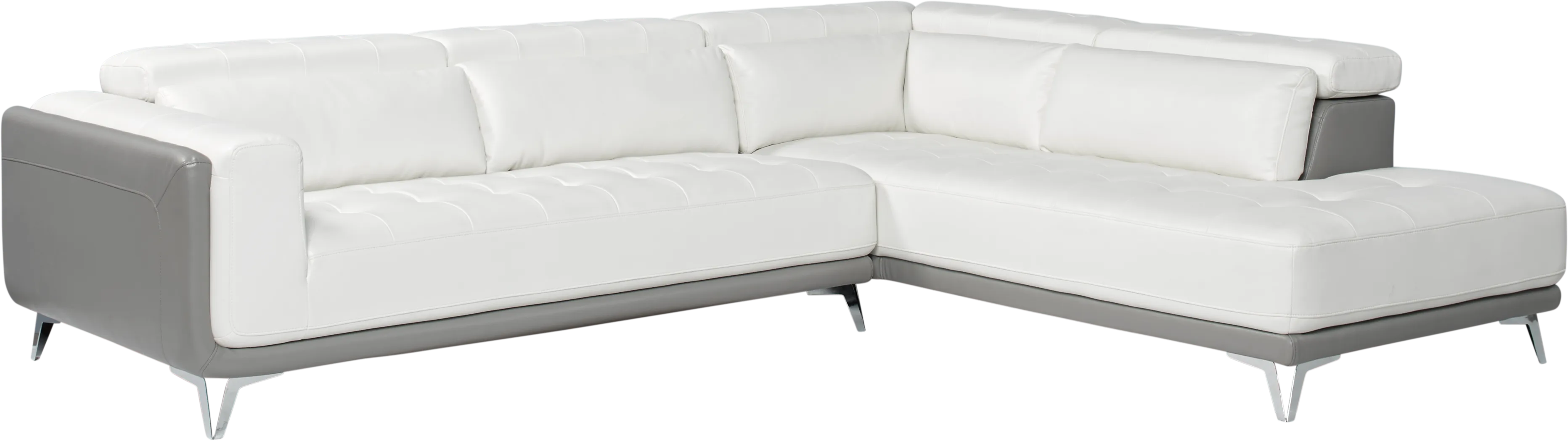 Uptown Loft White 2 Pc Sectional - Thumbnail - Image 1