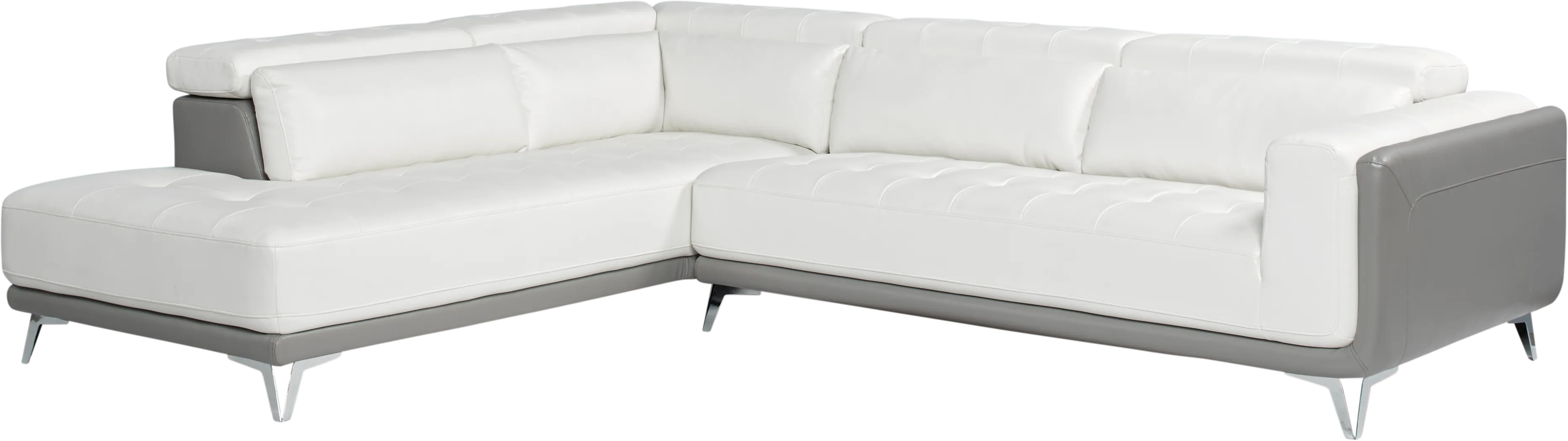 Uptown Loft White 2 Pc Sectional - Thumbnail - Image 1