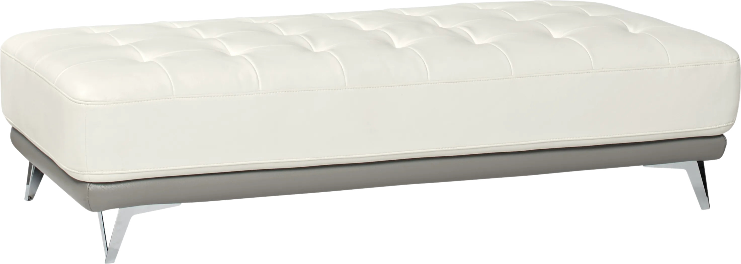 Uptown Loft White Cocktail Ottoman - Thumbnail - Image 1