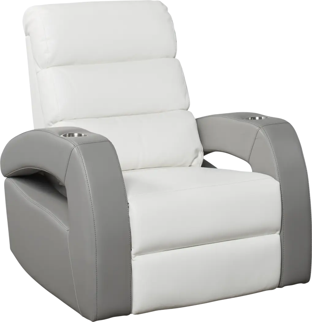 Uptown Loft White Power Recliner - Thumbnail - Image 2