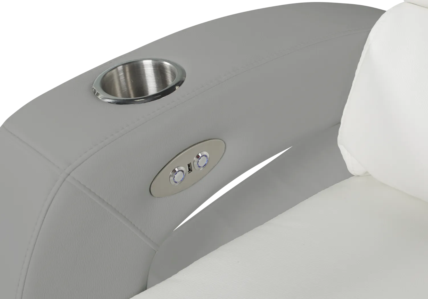 Uptown Loft White Power Recliner - Thumbnail - Image 3