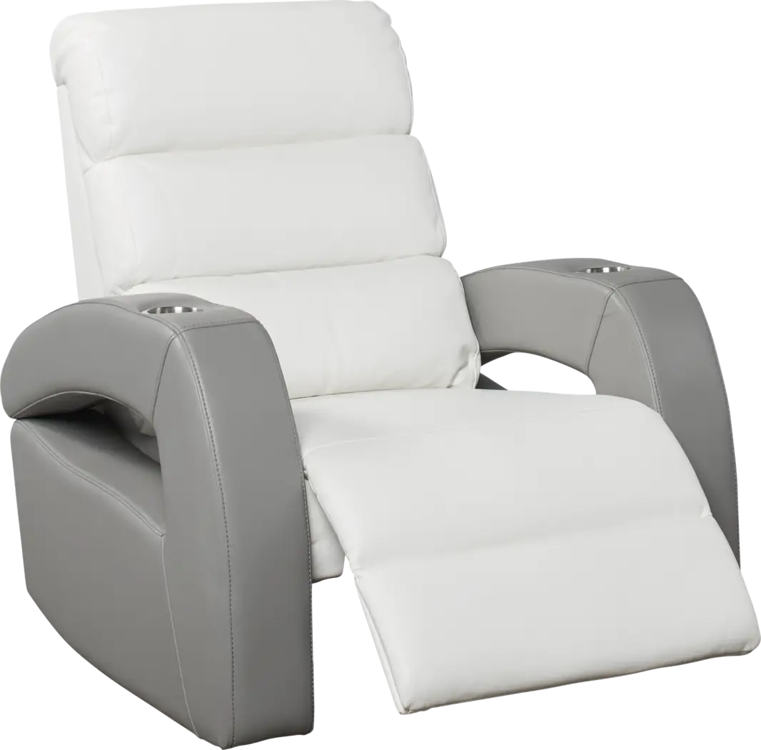 Uptown Loft White Power Recliner - Thumbnail - Image 1