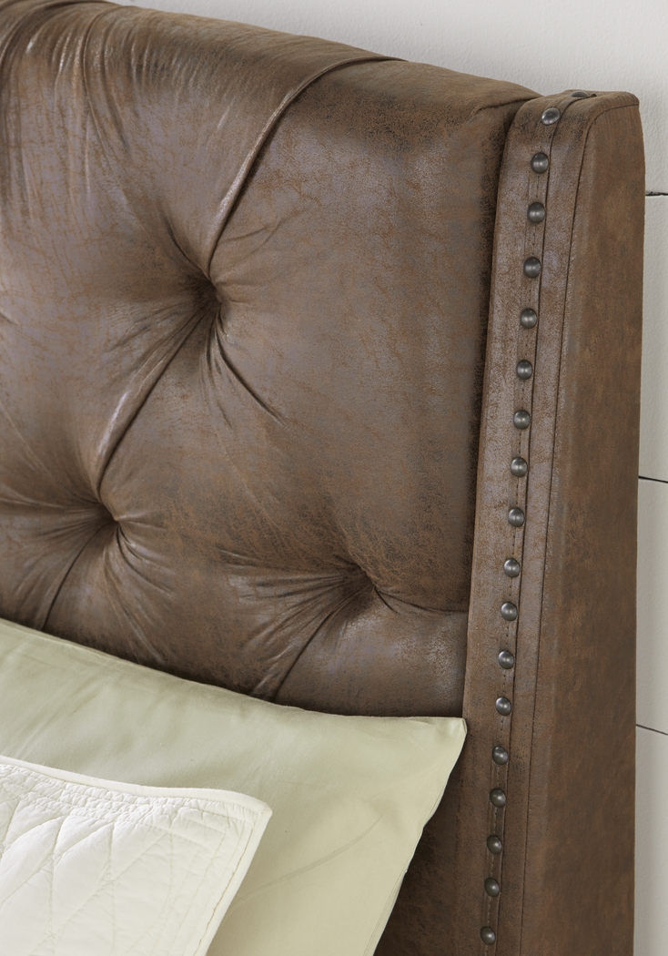 Urban Plains Brown 3 Pc  King Upholstered Bed - Thumbnail - Image 3