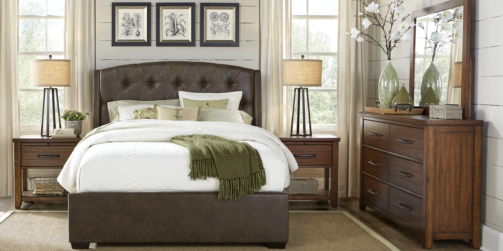 Urban Plains Brown 5 Pc King Upholstered Bedroom - Thumbnail - Image 1