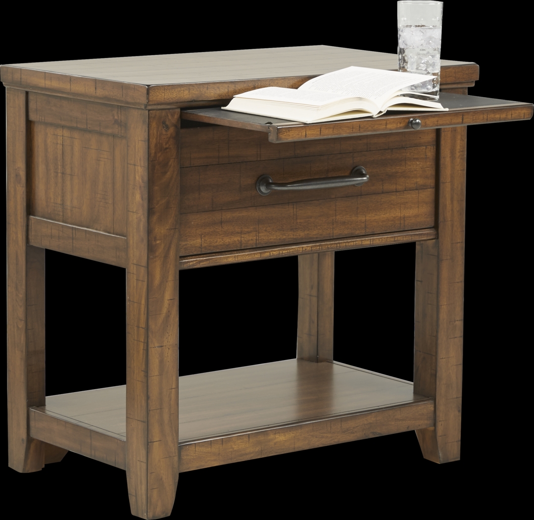 Urban Plains Brown Leg Nightstand - Thumbnail - Image 2