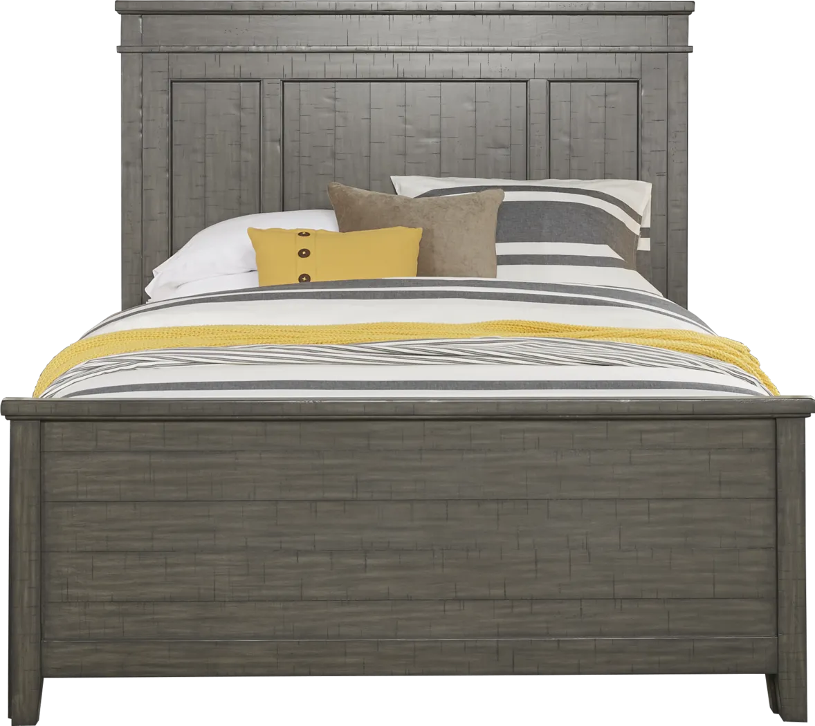 Urban Plains Gray 3 Pc Queen Panel Bed - Thumbnail - Image 1