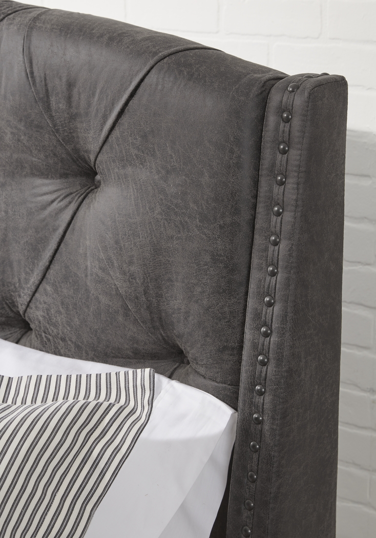 Urban Plains Gray 3 Pc Queen Upholstered Bed - Thumbnail - Image 3