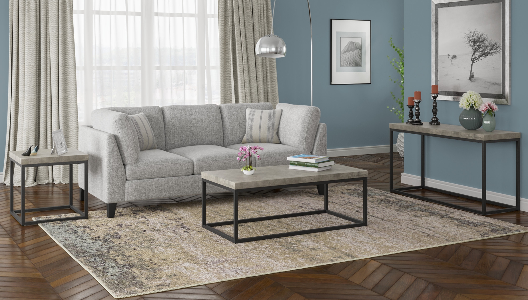 Urbandale Court  Gray Sofa Table - Thumbnail - Image 4