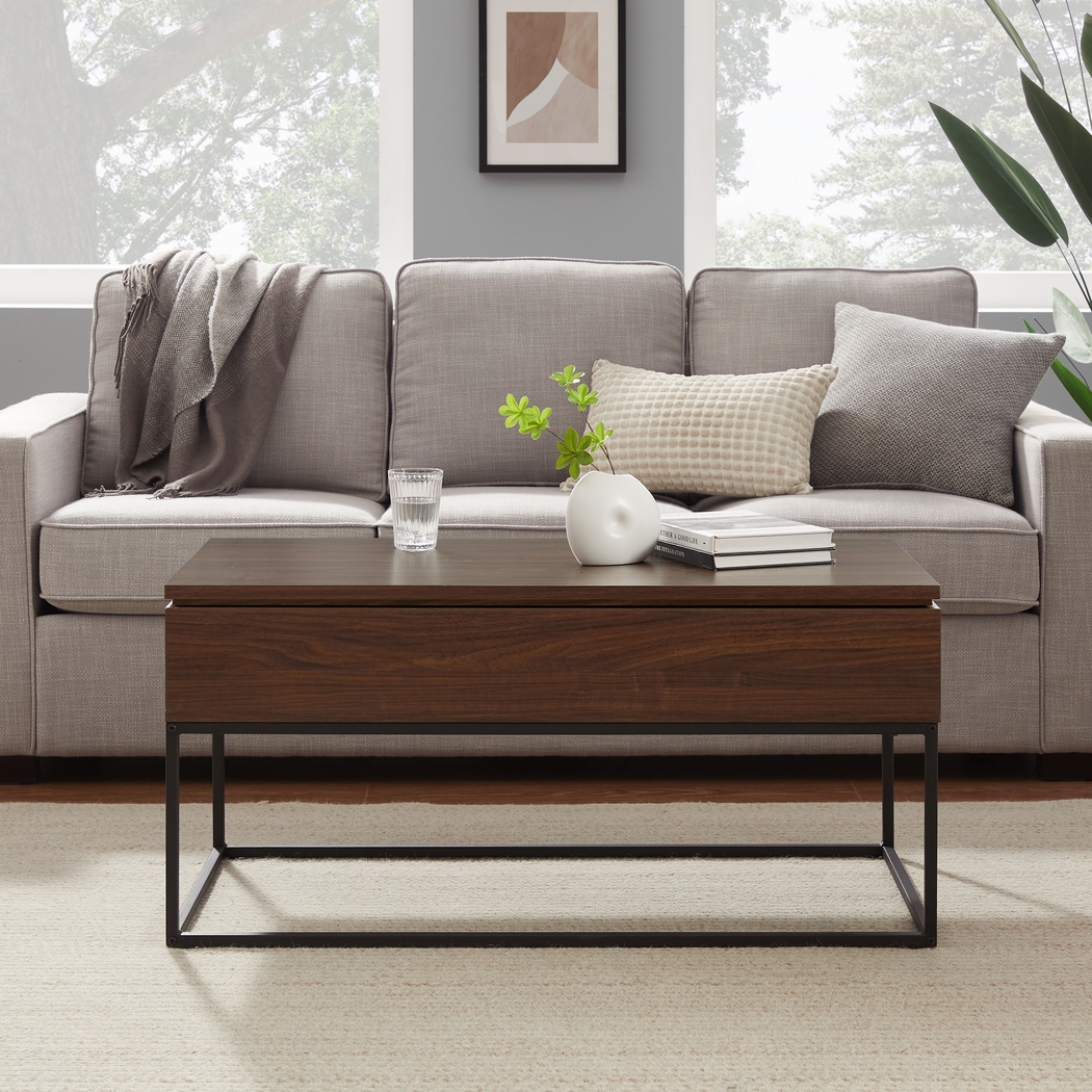 Utrin Dark Brown Lift Top Cocktail Table - Thumbnail - Image 4