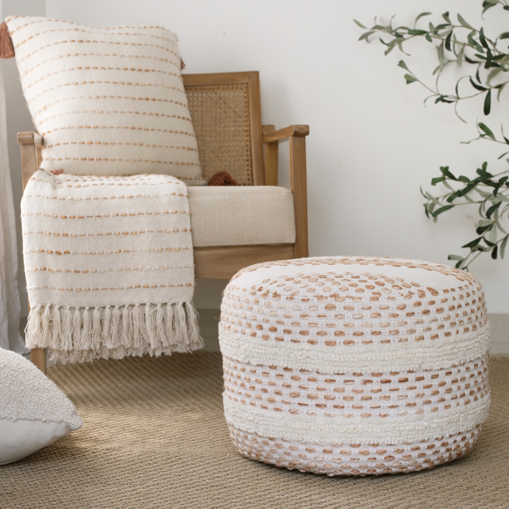 Vaddo Adobe/Ivory Pouf - Thumbnail - Image 2