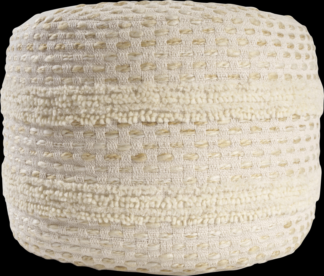 Vaddo Beige/Ivory Pouf - Thumbnail - Image 1