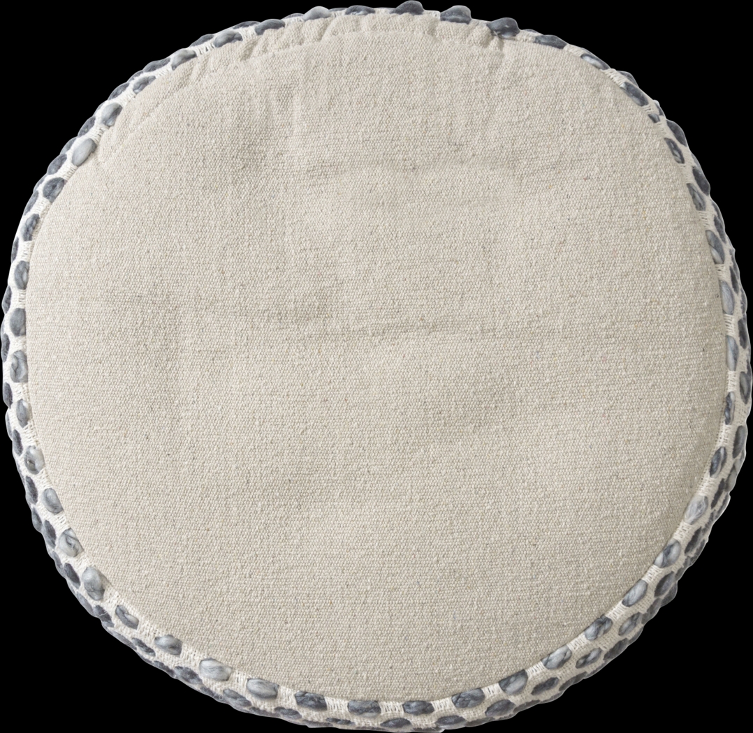 Vaddo Gray/Ivory Pouf - Thumbnail - Image 3