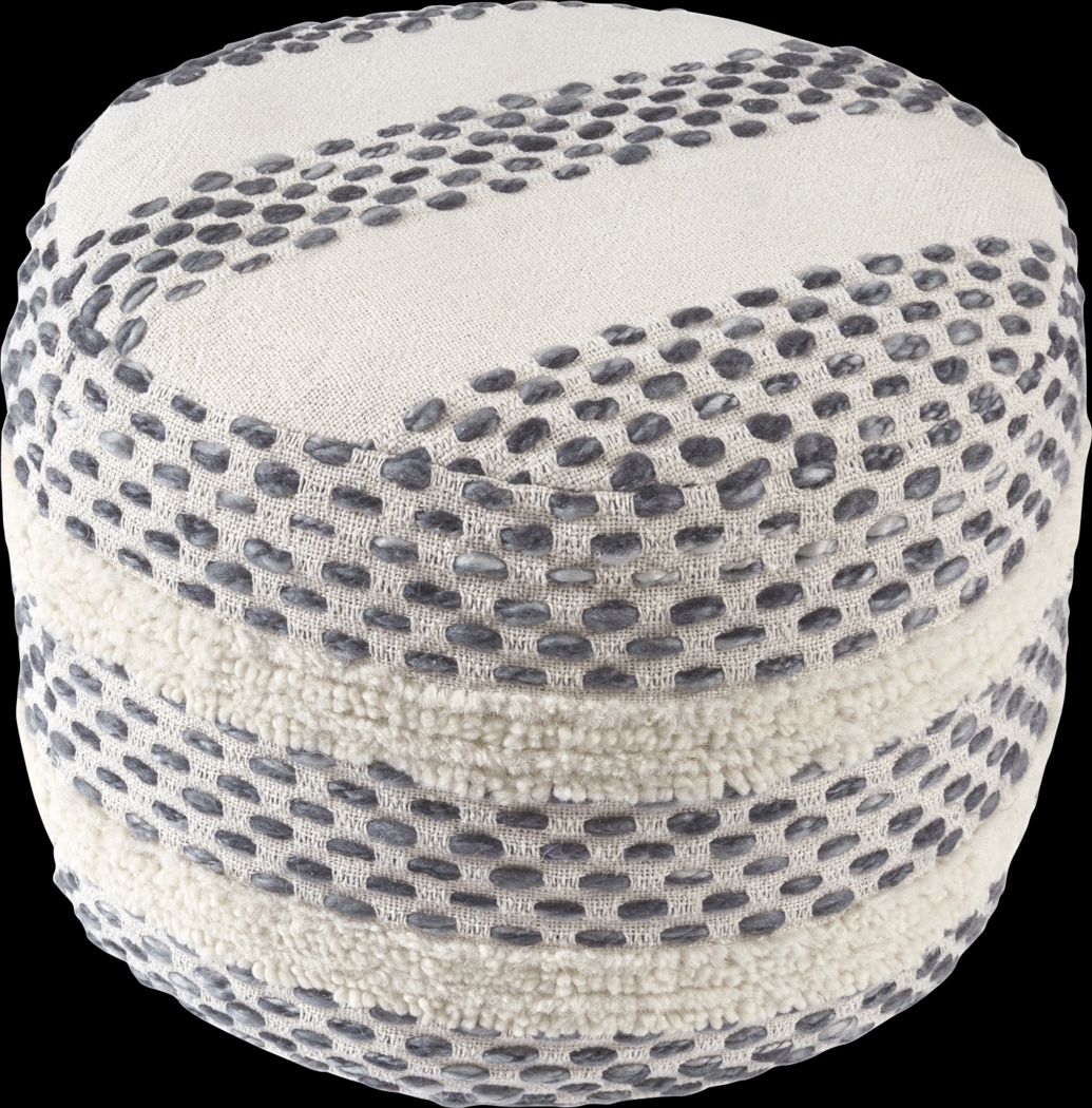 Vaddo Gray/Ivory Pouf - Thumbnail - Image 4