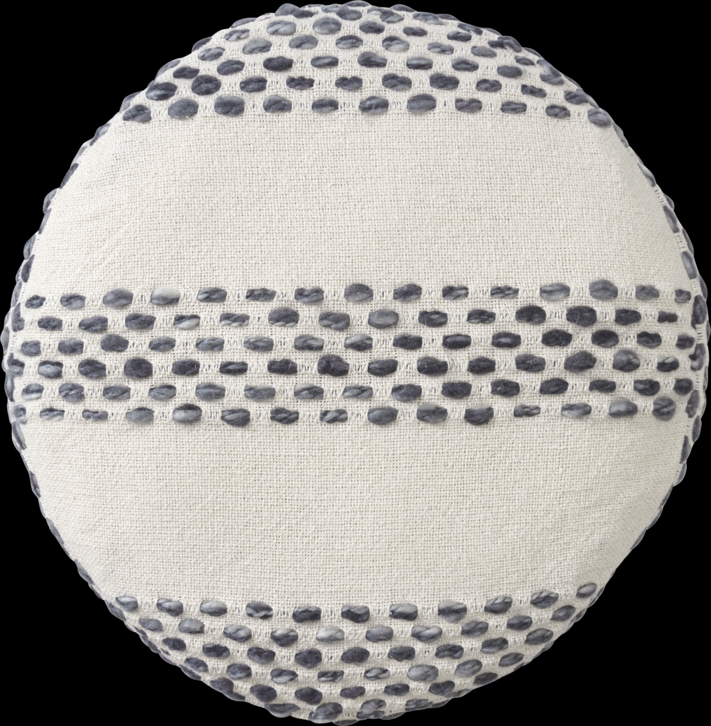 Vaddo Gray/Ivory Pouf - Thumbnail - Image 8