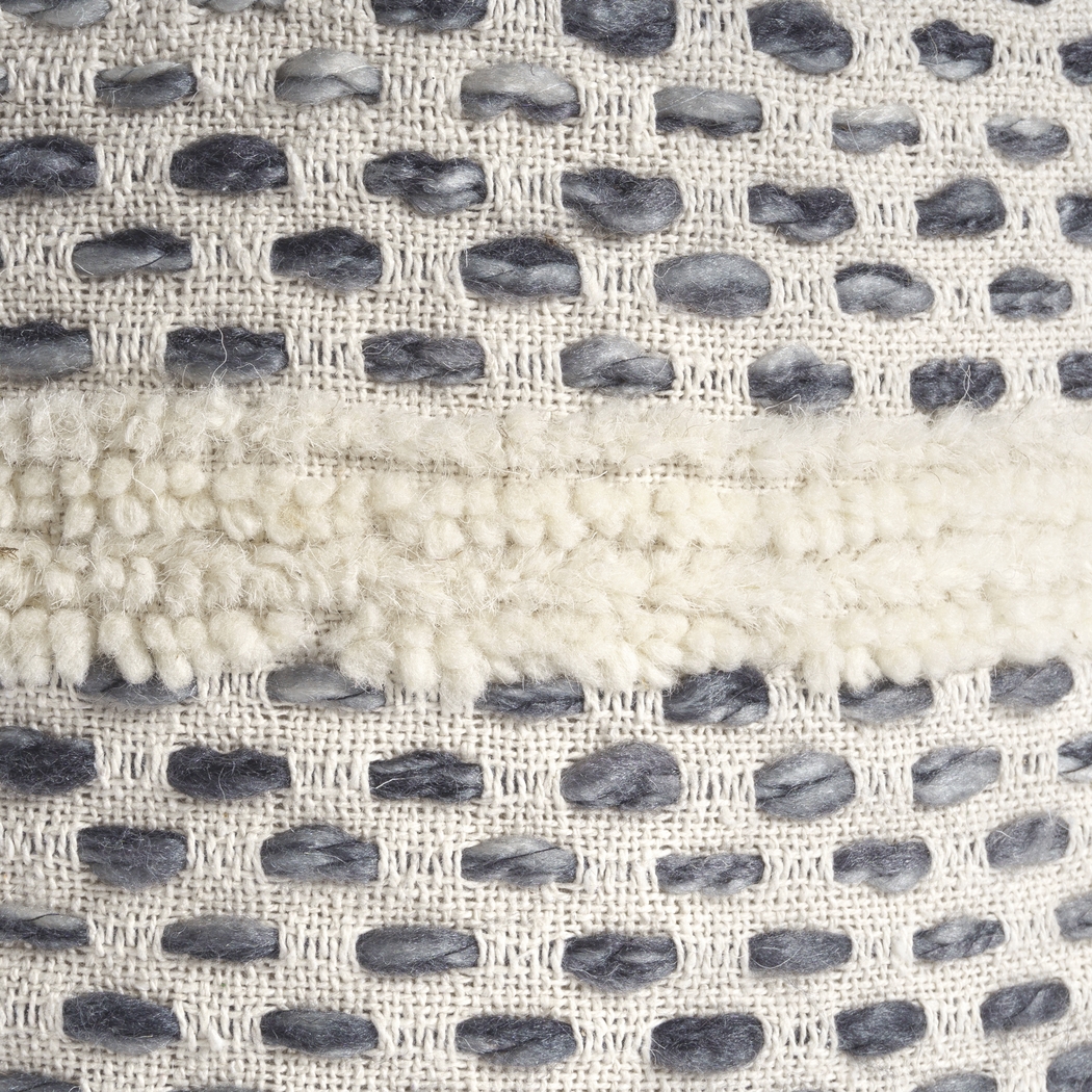 Vaddo Gray/Ivory Pouf - Thumbnail - Image 9