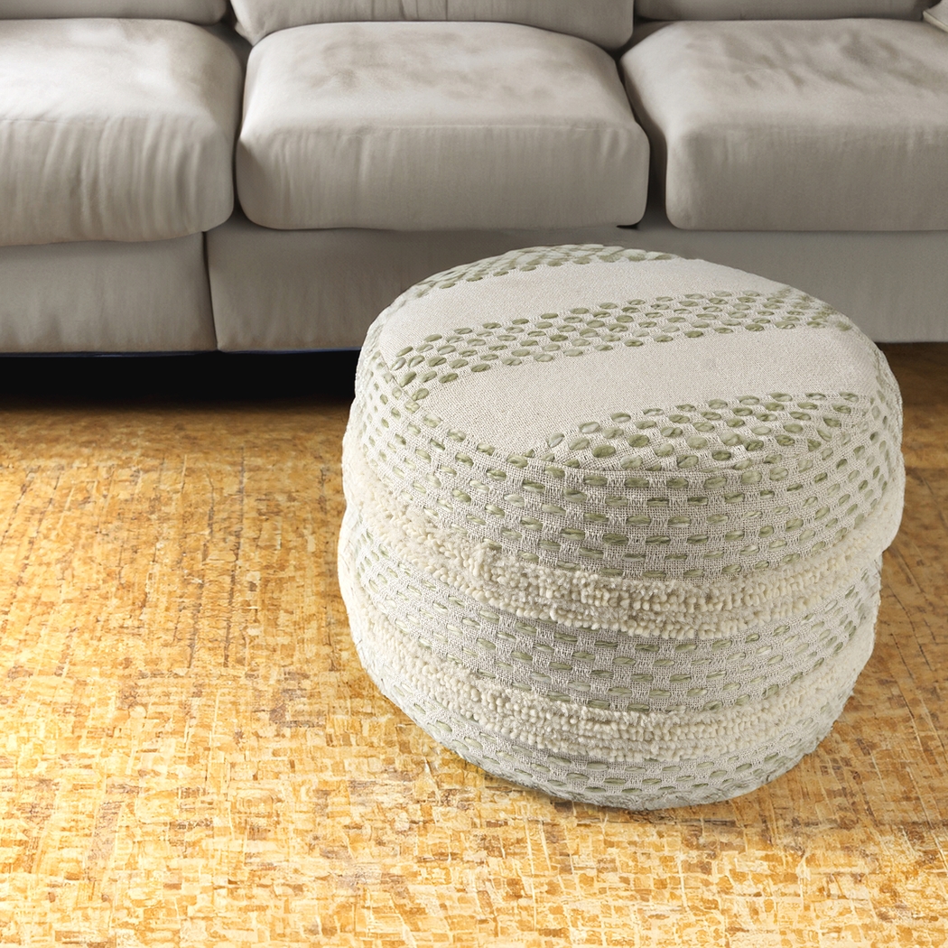 Vaddo Sage/Ivory Pouf - Thumbnail - Image 2