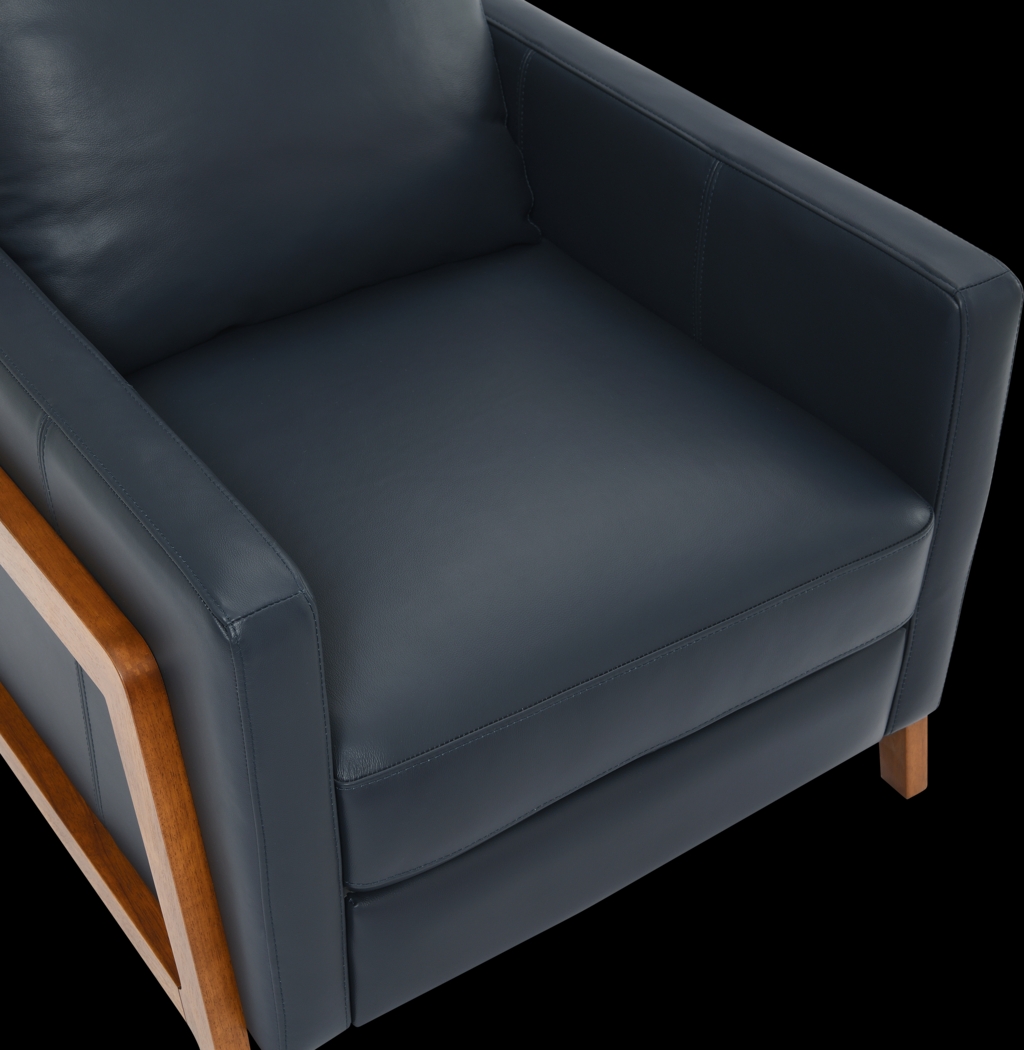 Vaiaho Dark Blue Push Back Recliner - Thumbnail - Image 11