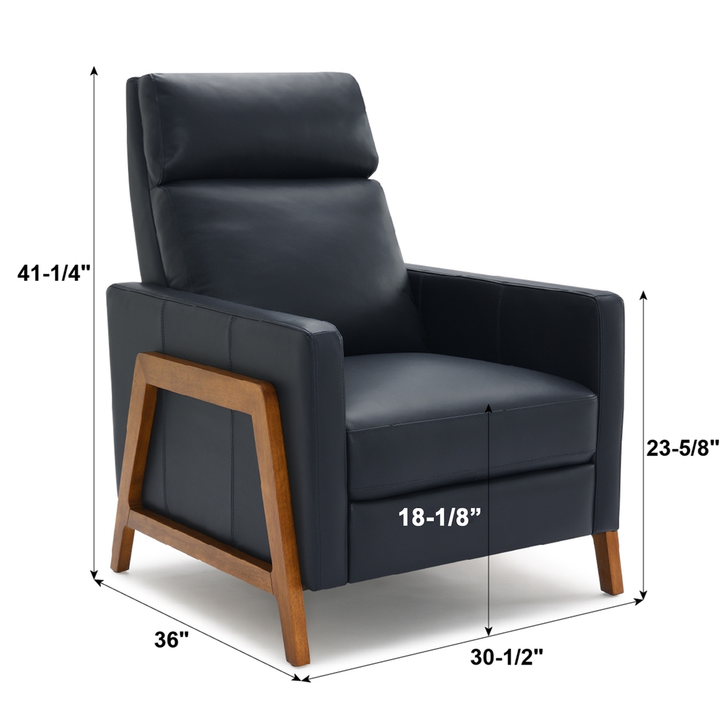 Vaiaho Dark Blue Push Back Recliner - Thumbnail - Image 4