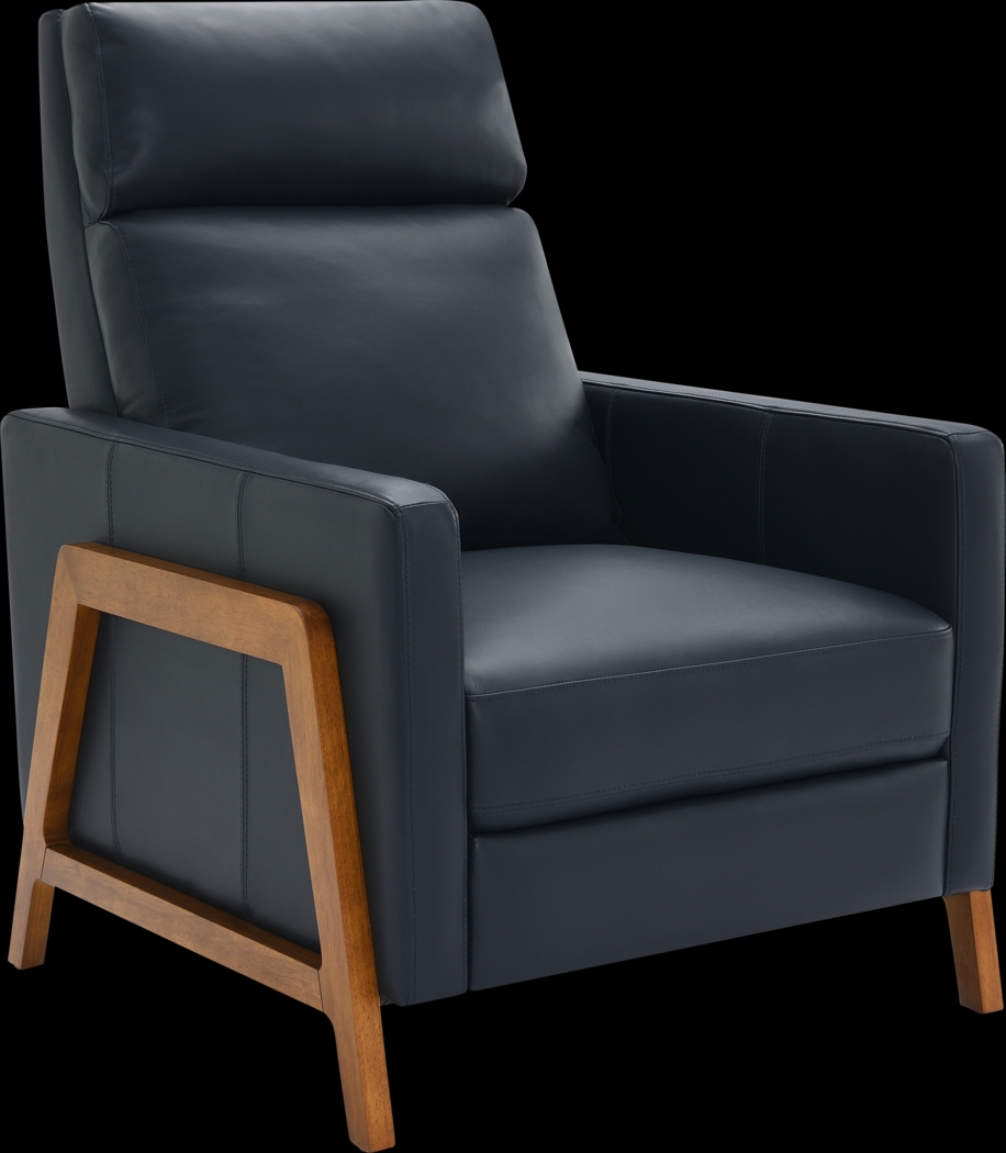 Vaiaho Dark Blue Push Back Recliner - Thumbnail - Image 1