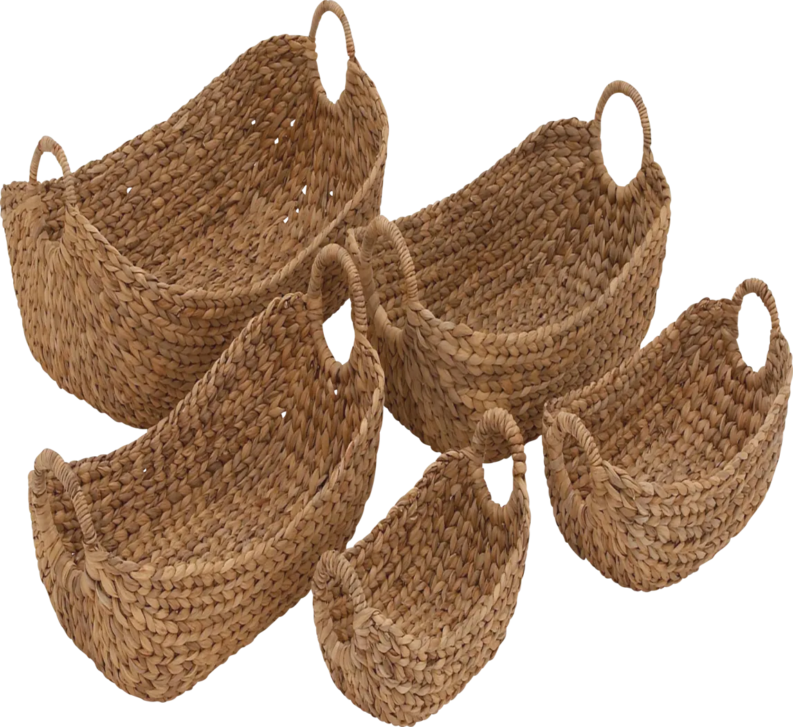 Vailti Brown Basket, Set of 5 - Thumbnail - Image 1