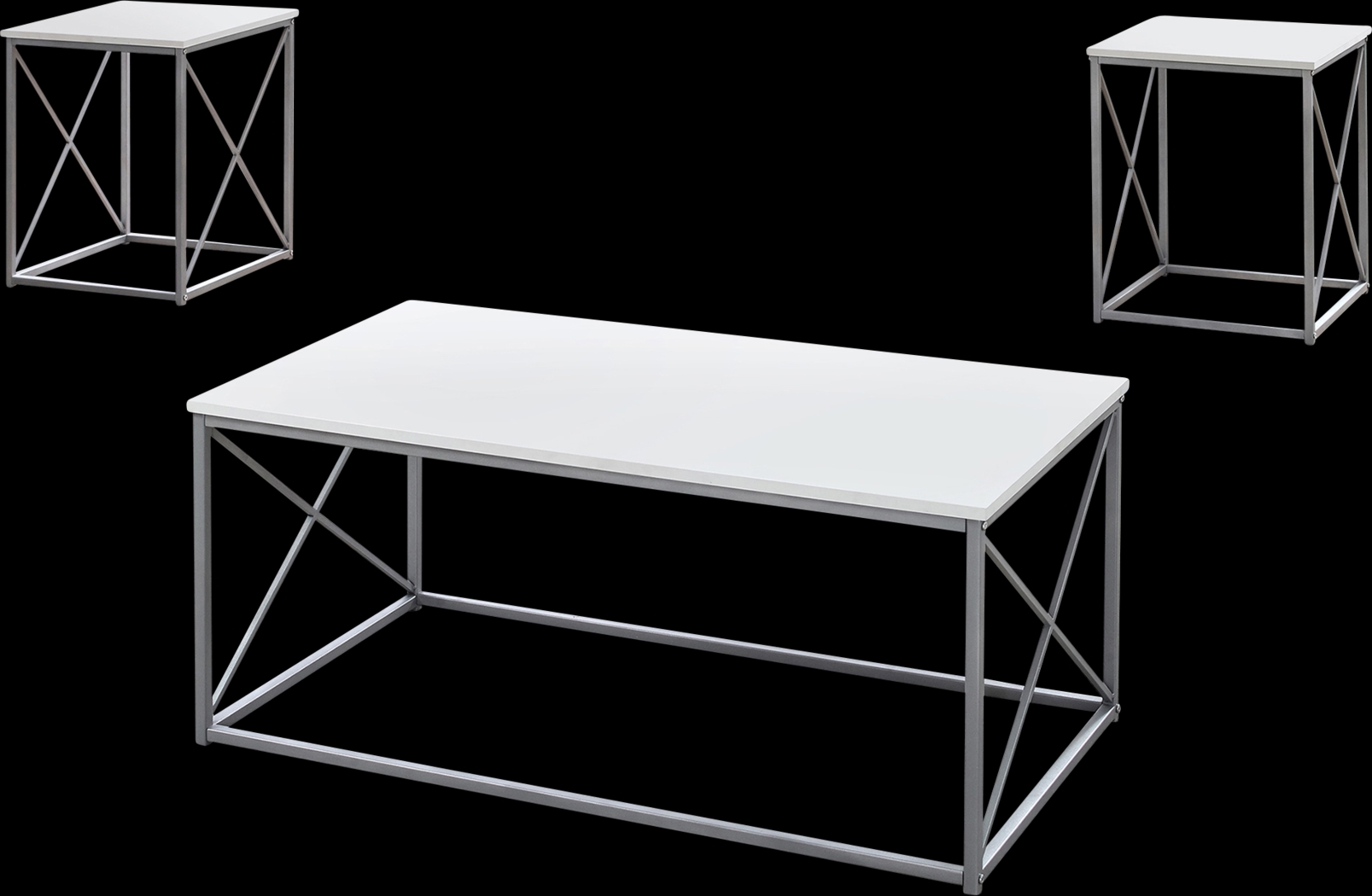 Valburn White 3 Pc Table Set - Thumbnail - Image 1